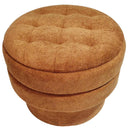  Worldwide Home Furnishings Kepler 402-306RUS Round Storage Ottoman - Rust IMAGE 1