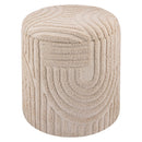  !nspire Lullu 402-831BEG Round Storage Ottoman - Beige IMAGE 1