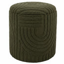  !nspire Lullu 402-831GRN Round Storage Ottoman - Olive Green IMAGE 1