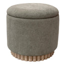  Worldwide Home Furnishings Sadie 402-812MOS Round Storage Ottoman - Moss/Natural IMAGE 1