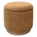  Worldwide Home Furnishings Sadie 402-812RUS Round Storage Ottoman - Rust/Natural IMAGE 1