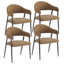  Worldwide Home Furnishings Alfie 202-098CAM Set of 4 Dining Chairs - Caramel/Black IMAGE 1