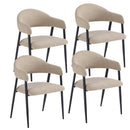  Worldwide Home Furnishings Alfie 202-098SD Set of 4 Dining Chairs - Sand/Black IMAGE 1