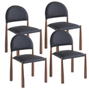  Worldwide Home Furnishings Auggie 202-117BLK_WAL Set of 4 Dining/Lounge Chairs - Black/Walnut IMAGE 1