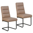  Worldwide Home Furnishings Brodi 202-138MSH Set of 2 Dining/Lounge Chairs - Mushroom Pu/Black IMAGE 1