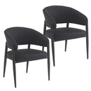  Worldwide Home Furnishings Bronson 202-063BLK Set of 2 Dining/Lounge Chairs - Black/Black IMAGE 1