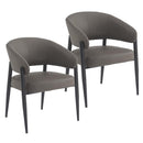  Worldwide Home Furnishings Bronson 202-063STN Set of 2 Dining/Lounge Chairs - Stone/Black IMAGE 1