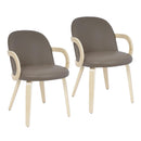  !nspire Celest 202-911DTP Set of 2 Dining/Lounge Chairs - Dark Taupe/Natural IMAGE 1