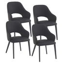  Worldwide Home Furnishings Denzel 202-064BLK Set of 4 Dining/Lounge Chairs - Black/Black IMAGE 1