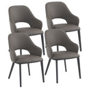  Worldwide Home Furnishings Denzel 202-064STN Set of 4 Dining/Lounge Chairs - Stone/Black IMAGE 1