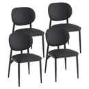  Worldwide Home Furnishings Gideon 202-065BLK Set of 4 Dining/Lounge Chairs - Black/Black IMAGE 1