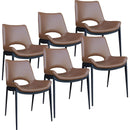  Worldwide Home Furnishings Icona 202-067SD_BK Set of 6 Dining/Lounge Chairs - Saddle/Black IMAGE 1