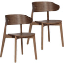  Worldwide Home Furnishings Khari 202-256WAL Set of 2 Dining/Lounge Chairs - Walnut IMAGE 1