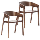  Worldwide Home Furnishings Mateo 202-563WAL Set of 2 Dining/Lounge Chairs - Walnut IMAGE 1