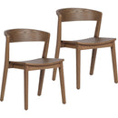  Worldwide Home Furnishings Nicco 202-908WAL Set of 2 Dining/Lounge Chairs - Walnut IMAGE 1