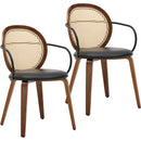  !nspire Orias 202-660WAL Set of 2 Dining/Lounge Chairs - Walnut/Black IMAGE 1