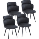  Worldwide Home Furnishings Razzo 202-481BLK Set of 4 Swivel Accent/Dining Chairs - Black/Black IMAGE 1