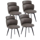  Worldwide Home Furnishings Razzo 202-481STN Set of 4 Swivel Accent/Dining Chairs - Stone/Black IMAGE 1