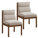  Worldwide Home Furnishings Sarine 202-231WAL Set of 2 Dining Chairs - Beige/Walnut IMAGE 1