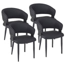  Worldwide Home Furnishings Sloane 202-066BLK Set of 4 Dining/Lounge Chairs - Black/Black IMAGE 1