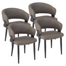  Worldwide Home Furnishings Sloane 202-066STN Set of 4 Dining/Lounge Chairs - Stone/Black IMAGE 1