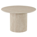 Worldwide Home Furnishings Thalia 201-246RND_IV Round Dining Table, 47" - Ivorytravertine IMAGE 1