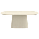  Worldwide Home Furnishings Tovas 201-782IV_LRG Oval Dining Table, 79" - Ivory IMAGE 1