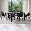  Worldwide Home Furnishings Advik/Celest 207-455MOC_911BRN Advik and Celest 7pc Dining Set - Mocha/Brown/Dark Walnut IMAGE 1