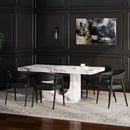  Worldwide Home Furnishings Aurelia/Bexley 207-717BWT_234BLK Aurelia and Bexley 7pc Dining Set - Bulgari White/Black/Dark Walnut IMAGE 1