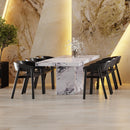  Worldwide Home Furnishings Aurelia/Mateo 207-717BWT_536BLK Aurelia and Mateo 7pc Dining Set - Bulgari White/Black IMAGE 1