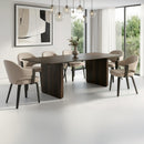  Worldwide Home Furnishings Bazul/Freya 207-953MOC_146WAL Bazul and Freya 7pc Dining Set - Mocha/Toffee/Walnut IMAGE 1