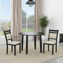  Worldwide Home Furnishings Conrad 207-863BLK_3PC 3pc Dining Set - Black/Black IMAGE 1