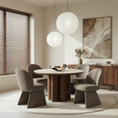  Worldwide Home Furnishings Seaton/Noelle 207-759_237BRN Seaton and Noelle 5pc Dining Set - Walnut/Travertine/Brown IMAGE 1