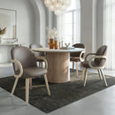  Worldwide Home Furnishings Thalia/Celest 207-246_911DTP Thalia and Celest 5pc Dining Set - Ivory/Travertine/Dark Taupe IMAGE 1