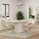  Worldwide Home Furnishings Tovas/Caspian 207-782IVLG_664SND Tovas and Caspian 7pc Dining Set - Ivory/Sand/Natural IMAGE 1