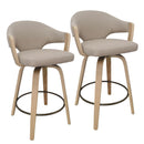  !nspire Freya 203-146TOF_NAT Set of 2 26" Counter Stool with Swivel - Toffee/Natural IMAGE 1