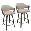  !nspire Freya 203-146TOF_WAL Set of 2 26" Counter Stool with Swivel - Toffee/Walnut IMAGE 1