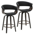 !nspire Holt 203-981BK_WAL Set of 2 26" Counter Stool with Swivel - Black/Walnut IMAGE 1