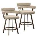  !nspire Oberon 203-646IV Set of 2 26" Counter Stool with Swivel - Vintage Ivory/Aged Gold IMAGE 1
