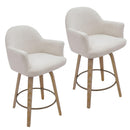  !nspire Torra 203-217OAT Set of 2 26" Counter Stool with Swivel - Oat/Washed Oak IMAGE 1
