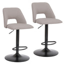  !nspire Adler 203-878BEG Set of 2 Adjustable Air-Lift Stool - Beige/Black IMAGE 1