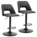  !nspire Adler 203-878BLK Set of 2 Adjustable Air-Lift Stool - Black/Black IMAGE 1