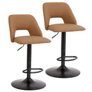  !nspire Adler 203-878TAN Set of 2 Adjustable Air-Lift Stool - Tan/Black IMAGE 1