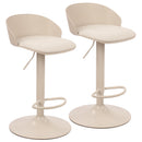  Worldwide Home Furnishings Mabel 203-686BEG Set of 2 Adjustable Air-Lift Stool - Beige IMAGE 1