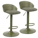  Worldwide Home Furnishings Mabel 203-686GRN Set of 2 Adjustable Air-Lift Stool - Green IMAGE 1