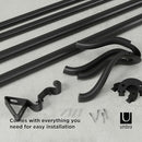 Umbra Midnight Black-Out Curtain Rod for Window, Works with All Room-Darkening Panels, Adjustable 42" to 120", Black 63528