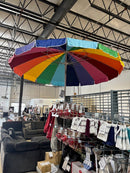 Impact Canopy 8' Beach Umbrella, UV Protected Vented Outdoor Beach Shade, Sand Anchor, Carry Bag, Tilt Pole, Rainbow 63228, NO BASE INCLUDED